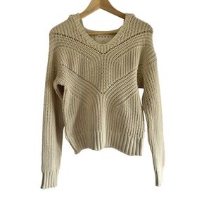 Aero Womens Small Hooded Sweater Cream Color‎